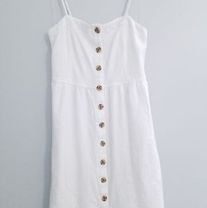 White Linen Button Down Dress